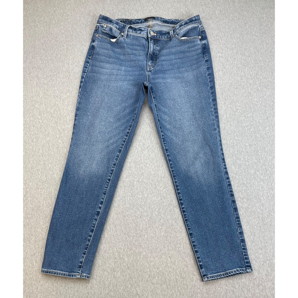 Talbots Jeans Womens 10 Blue Cotton Blend Stretch Mid-Rise Slim Ankle